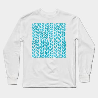 Simple Watercolor Leaves -  Light Blue Long Sleeve T-Shirt